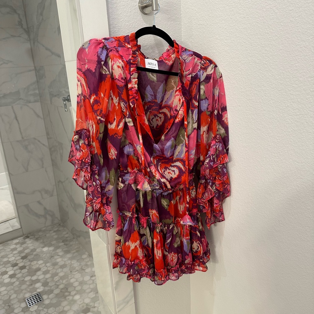 Misa Floral Mini Dress, Size Small